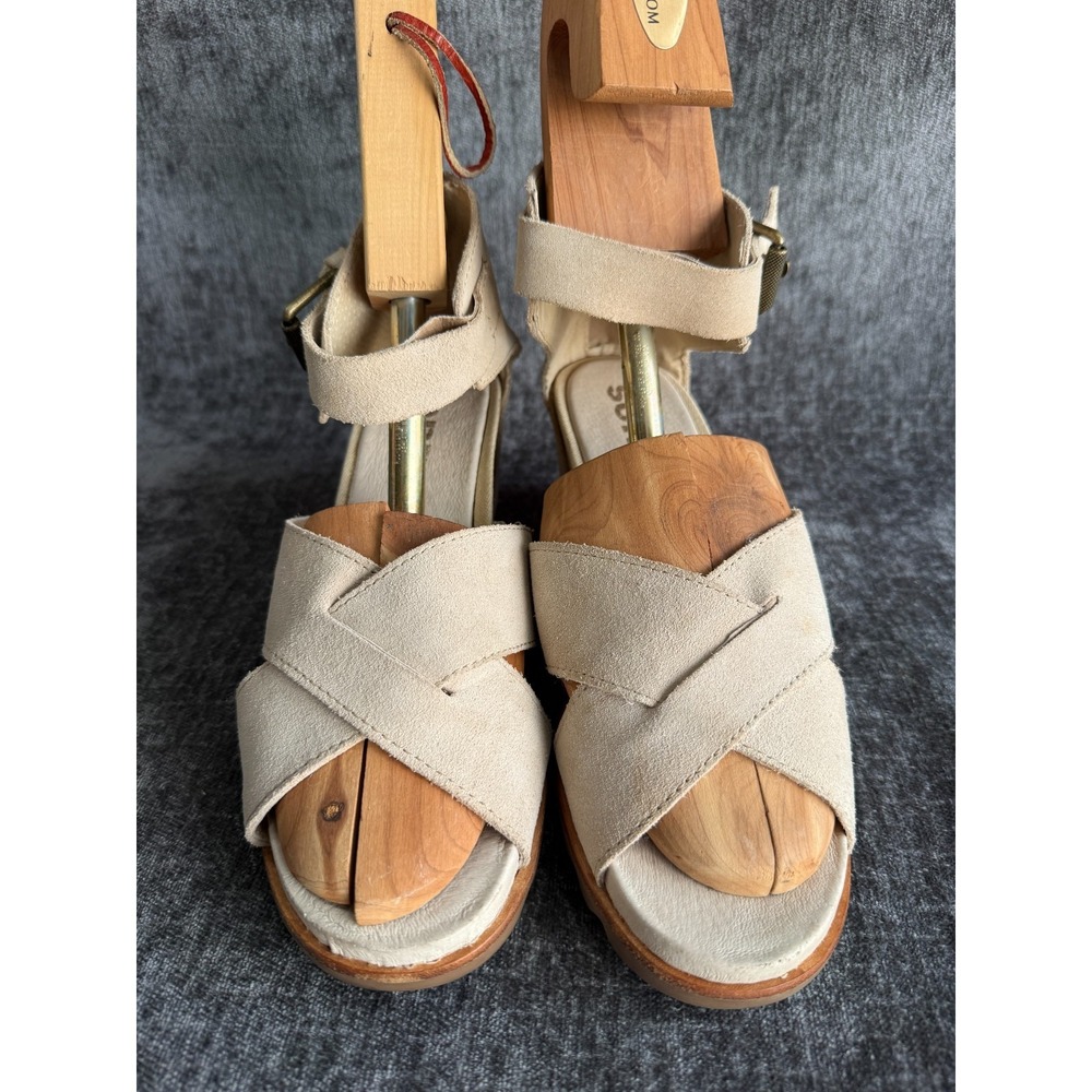 Sorel Womens Sz 10 Joanie II Tan Ankle Strap Wedge Sandal nl2833-241 - Picture 3 of 8